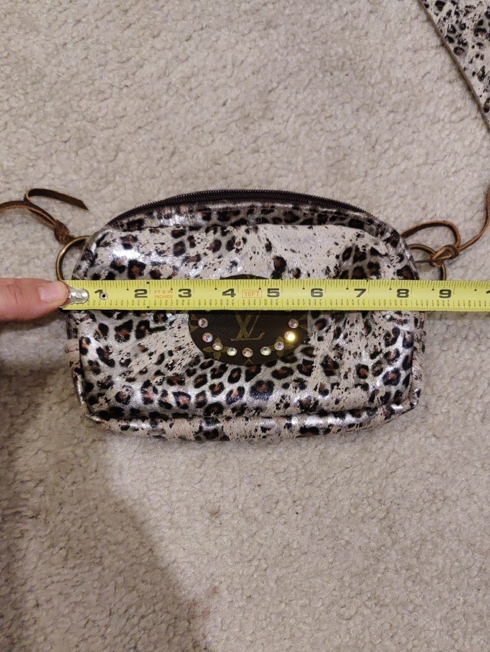 Keep It Gypsy Leopard Print Crossbody Belt Bag  Western-style upcycled LV Patch - Picture 12 of 16